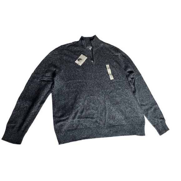 Croft & Barrow Mens Extra Soft 1/4 Zip Sweater XXL Charcoal Gray Knit - Picture 1 of 7